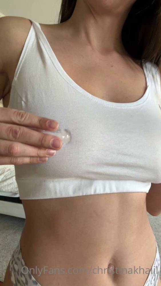 Christina Khalil See Through Wet Nipple Strip Onlyfans Video Leaked - #15