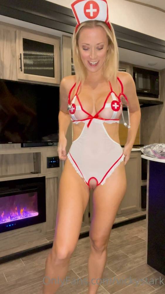 Vicky Stark Nude Nurse Costume Try On Onlyfans Video Leaked - #1