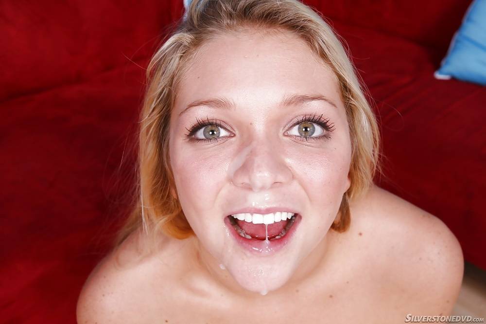 Petite blonde pornstar Jessie Andres pulling panties aside for cock in cunt - #13