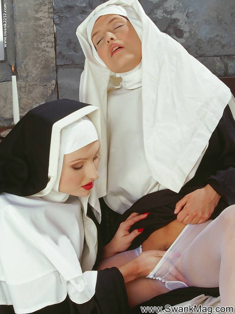 Smoking hot nuns stripping each other and having lesbian fun - #4