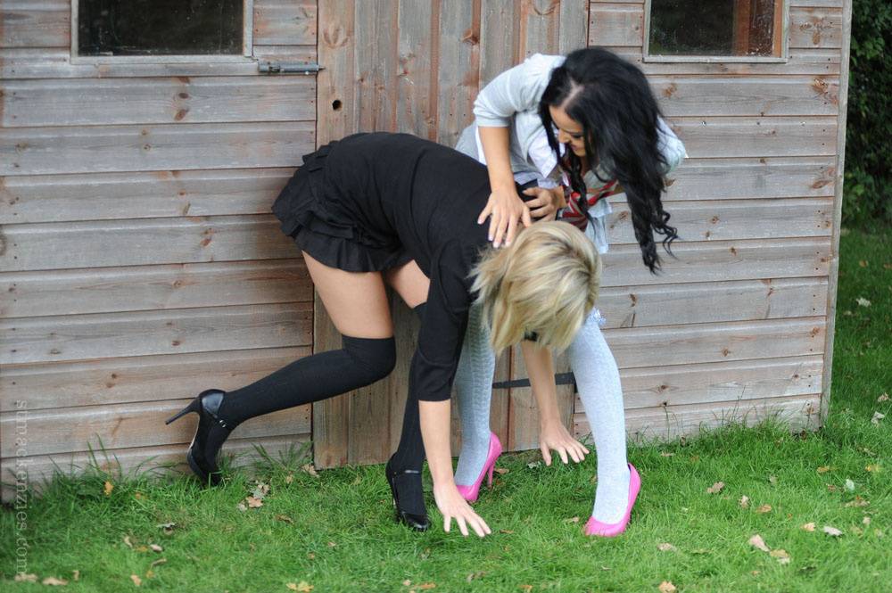 Schoolgirls Amy Green & Kayleigh Williams rip off each others uniform - #3