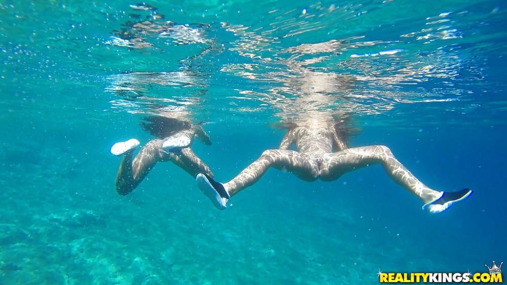 Hot chicks Amirah Adara and Nia Black swimming naked outdoors - #5