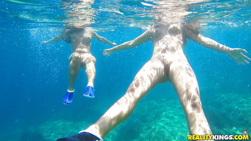 Hot chicks Amirah Adara and Nia Black swimming naked outdoors - #7