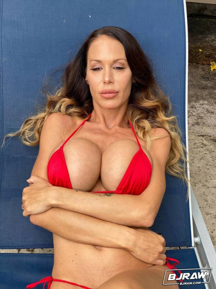Busty UK woman Mckenzie Lee looses her bikini during a cum eating blowjob - #14