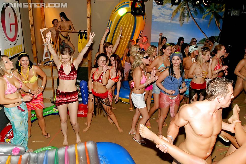 Lecherous ladies in bikinis have some groupsex fun at the wild party - #9