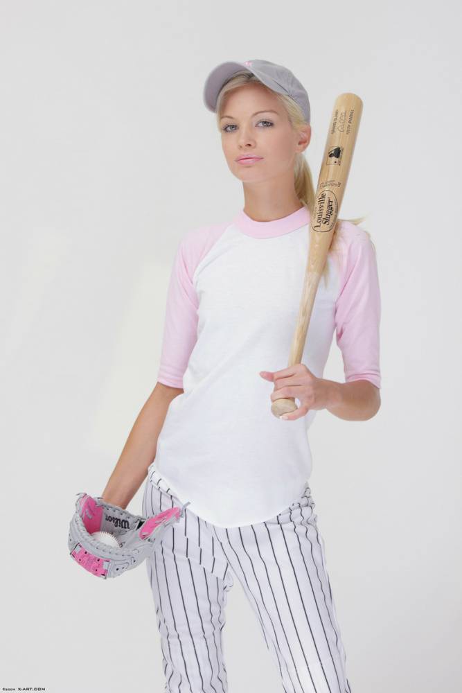 Baseball cutie Francesca loses her uniform to expose her skinny teen body - #13