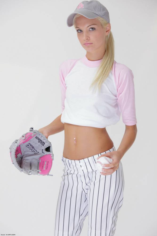 Baseball cutie Francesca loses her uniform to expose her skinny teen body - #9