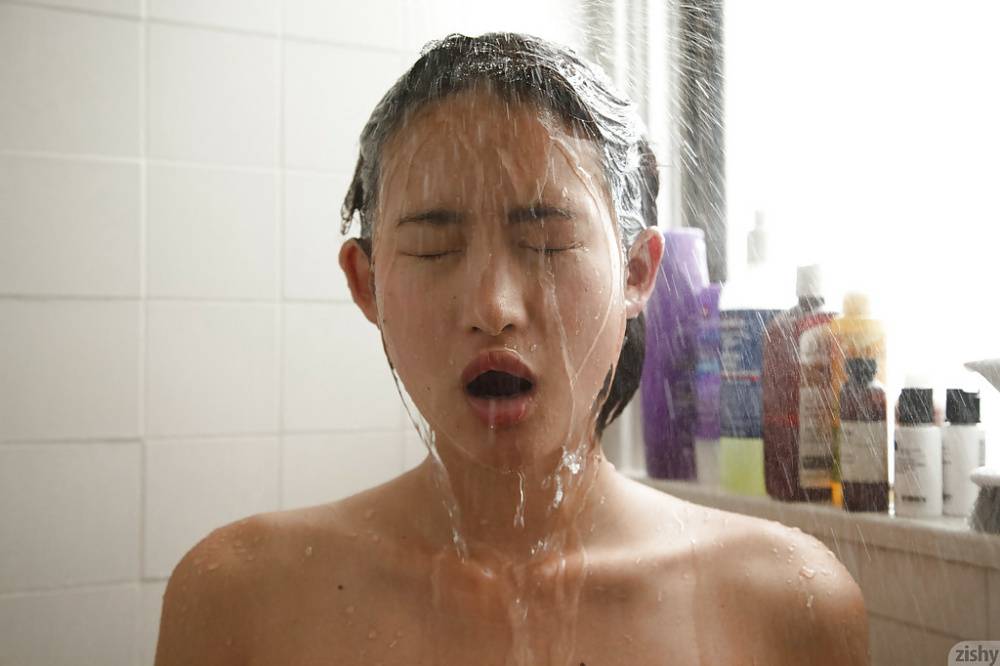 Curvy Asian amateur Saki Kishima showing her body while showering - #7