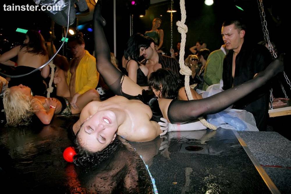 Clubbing females rock the night club with an evening of group sex fucking - #3