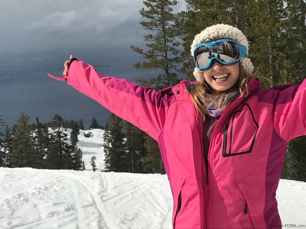 Blonde teens with nice smiles Kristen Scott & Sierra Nicole take to ski slopes - #1