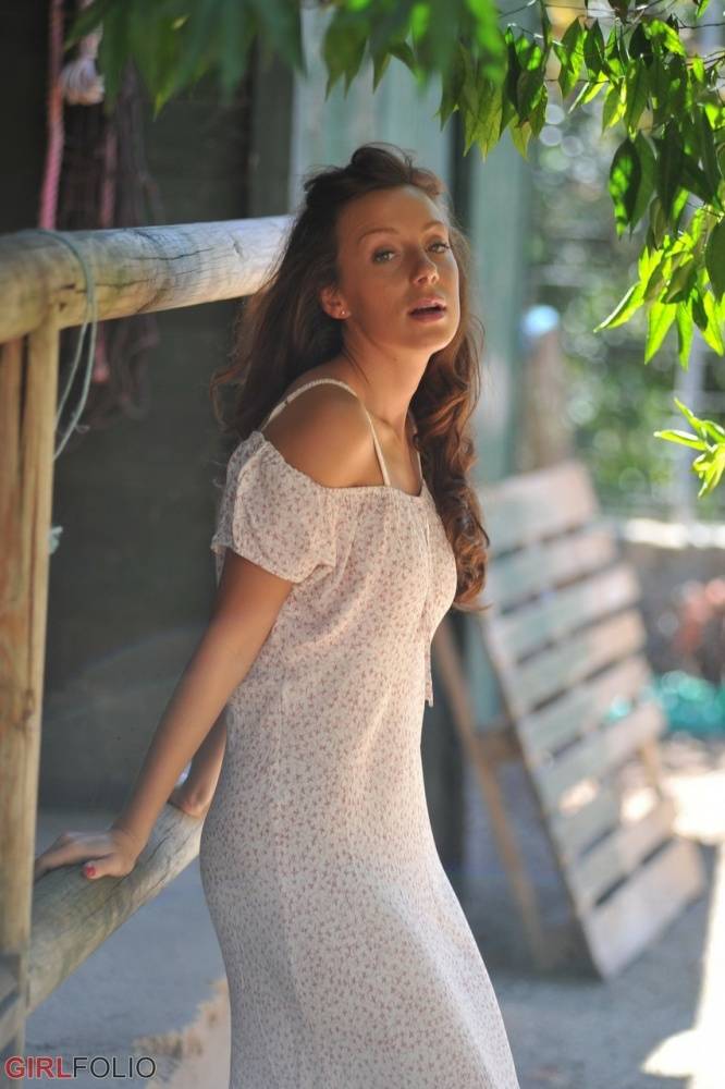 Glamour model Tori B gets totally naked while visiting the stables - #11