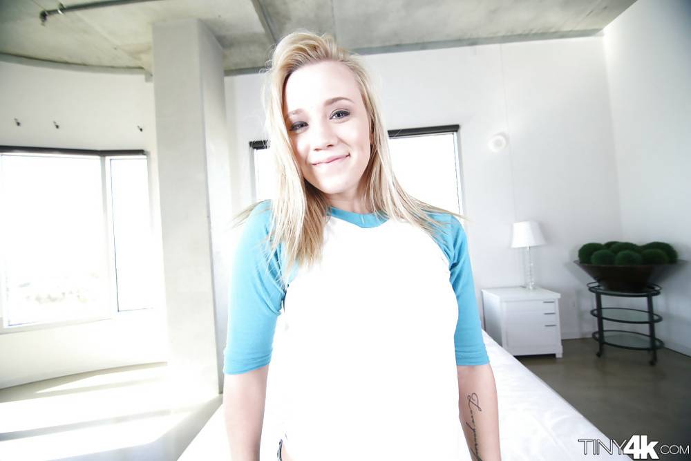 Blonde teen babe Bailey Brookes posing non nude before exposing shaved cunt - #7