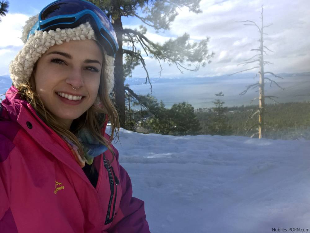 Clothed teens Kristen Scott & Sierra Nicole don ski masks while snowboarding - #10