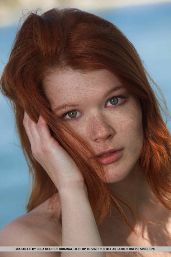 Gorgeous ginger slut Mia Sollis strips down completely at the beach - #15