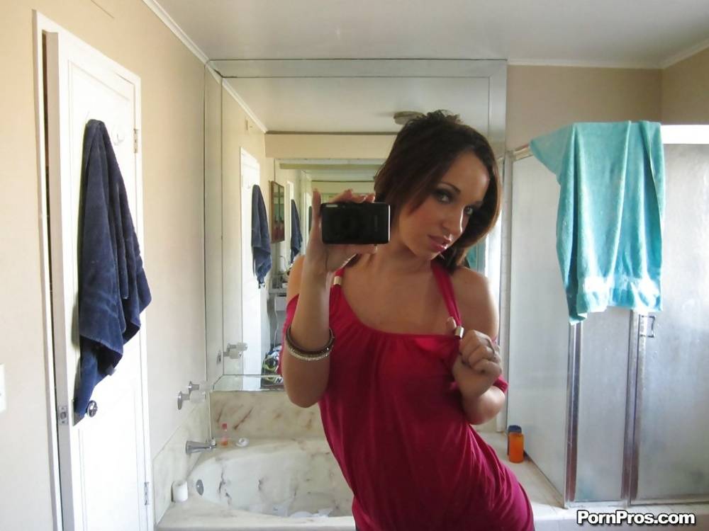 Cute ex-gf Jada Stevens taking mirror selfies of her big natural boobs - #13