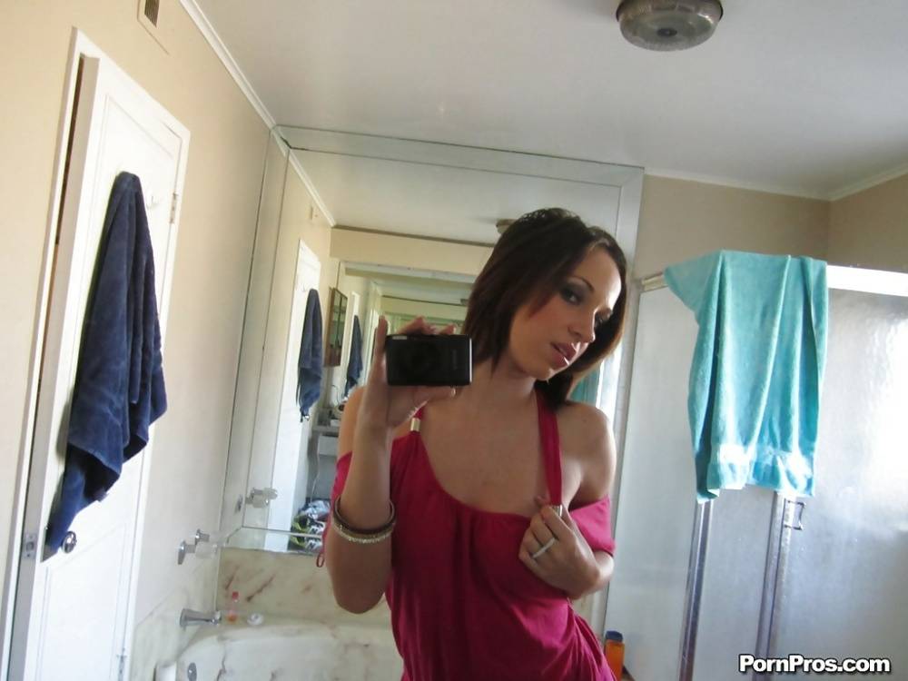 Cute ex-gf Jada Stevens taking mirror selfies of her big natural boobs - #9