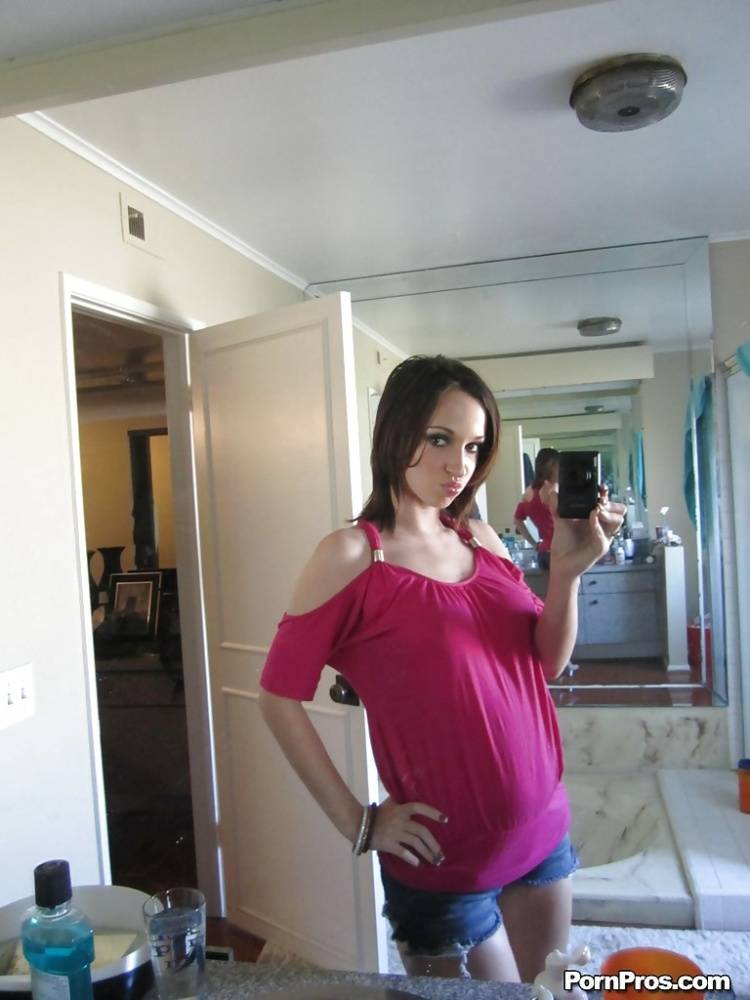 Cute ex-gf Jada Stevens taking mirror selfies of her big natural boobs - #7