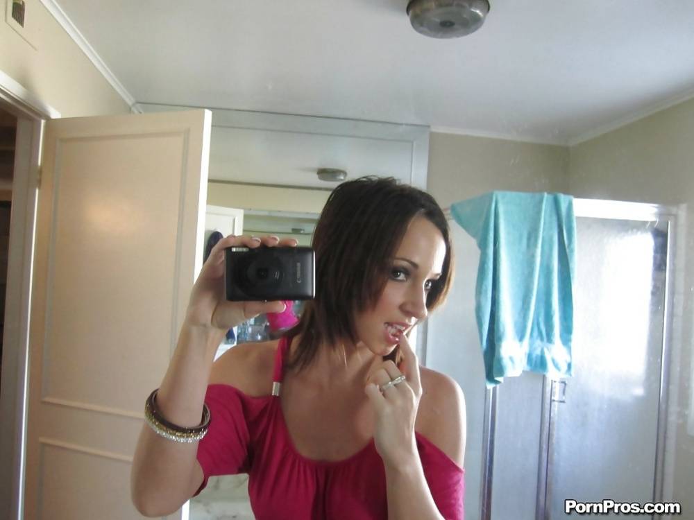 Cute ex-gf Jada Stevens taking mirror selfies of her big natural boobs - #12