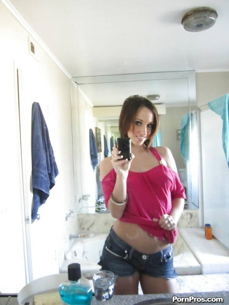 Cute ex-gf Jada Stevens taking mirror selfies of her big natural boobs - #5