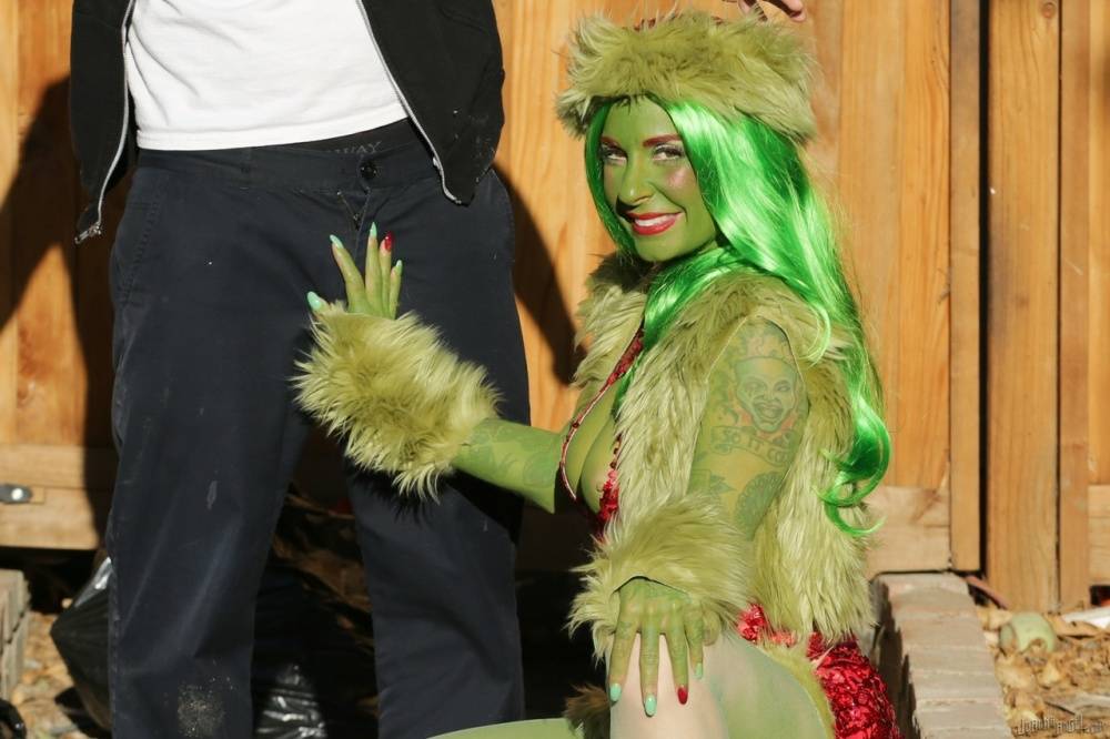 Tattooed cosplay slut Joanna Angel gets a big anal gape outdoors from hobo - #9
