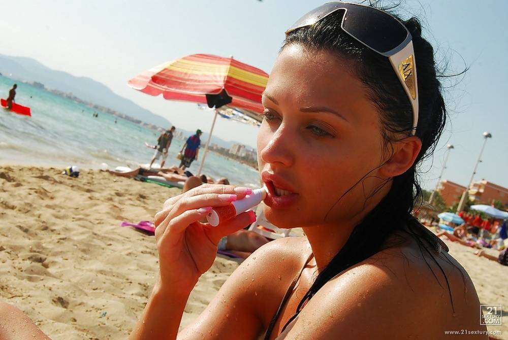 Fabulous Aletta Ocean poses outdoor on the beach in bikini - #13