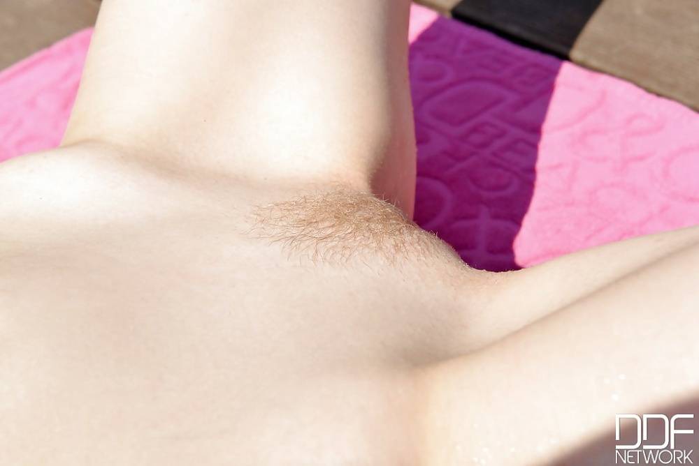 Stunning brunette teen Misha Cross sunbathing and spreading her pussy - #16