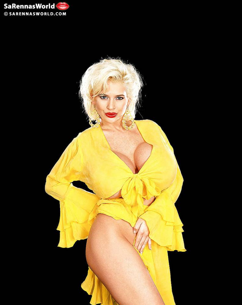 Blonde babe SaRenna Lee flaunting huge pornstar tits for glamour shoot - #6