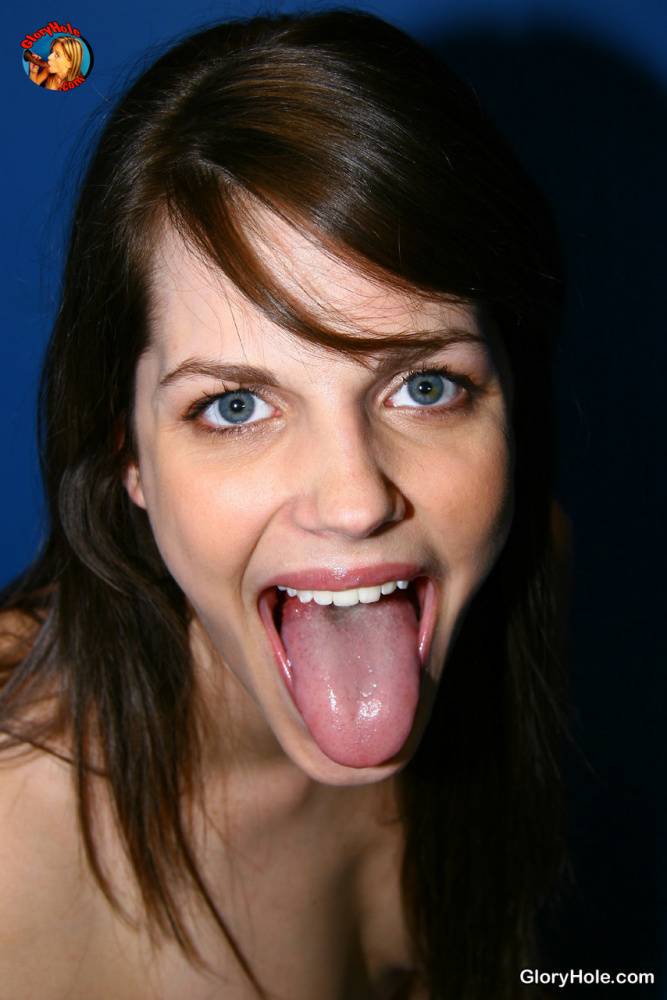 Hard slut Bobbi Starr gets her tongue covered in cum in gloryhole blowy - #6