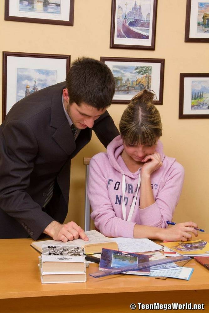 Schoolgirl with an ass to die for gets fucked on her tutor's desk - #14