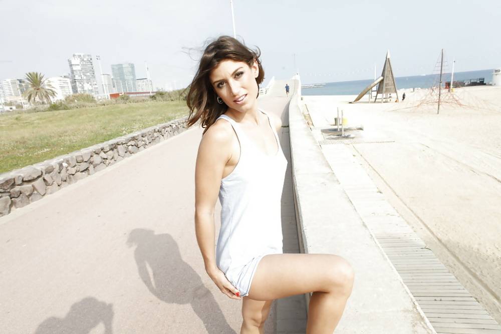 Girl next door Julia Roca shows off her firm ass in public at beach - #1