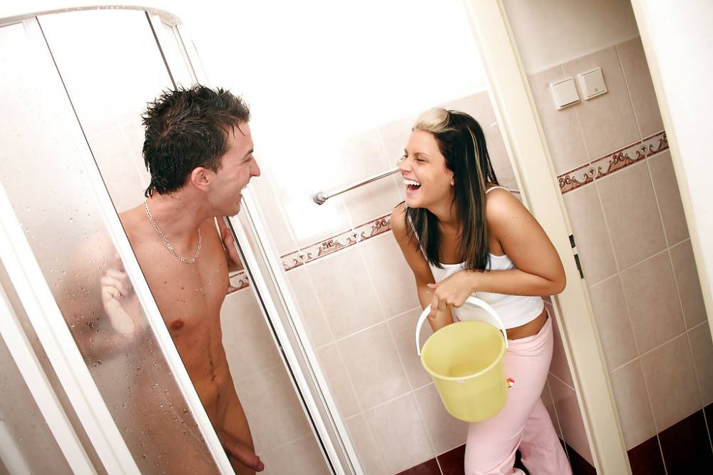 Slutty teen girl Jordan B having fun with her boyfriend in the bath - #14