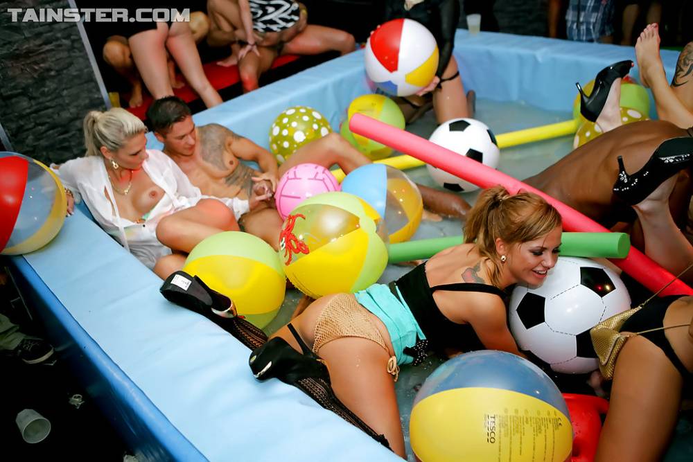 European sluts have some straight and lesbian hardcore fun at the wet party - #7