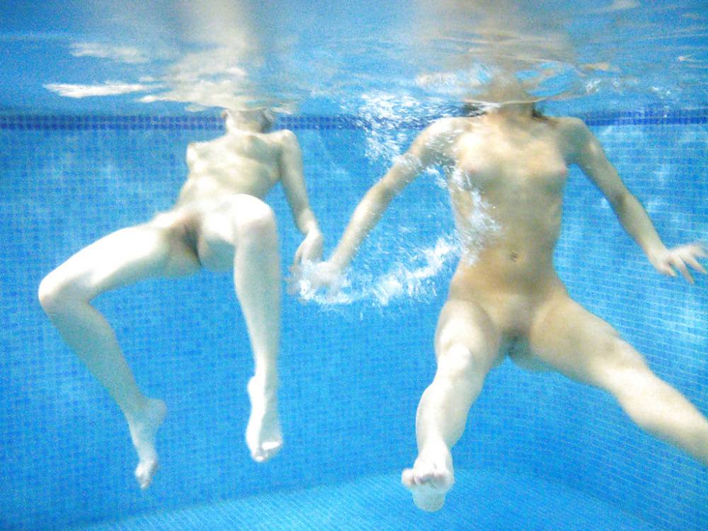 Nasty teenage chicks have some fun in the pool using their sex toys - #14