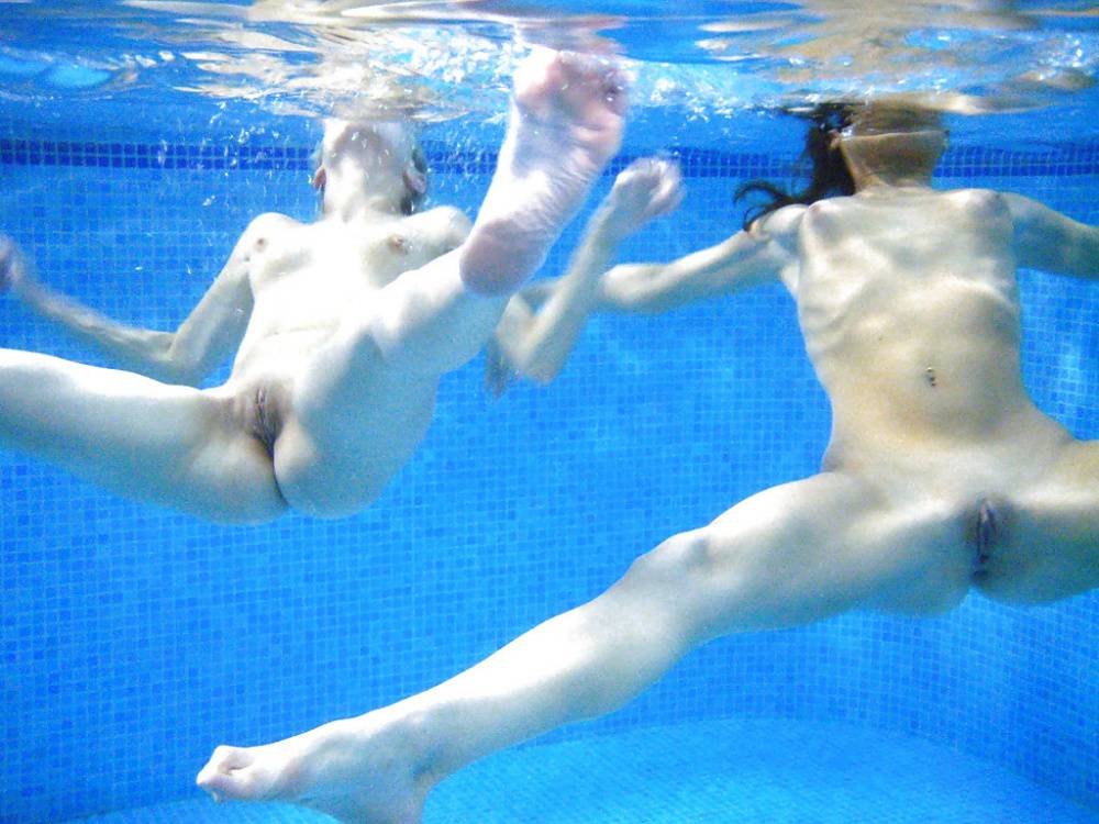Nasty teenage chicks have some fun in the pool using their sex toys - #16