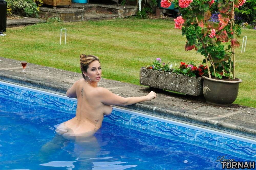 BBW MILF Paige Turnah flaunts her fat ass in and out of swimming pool - #2