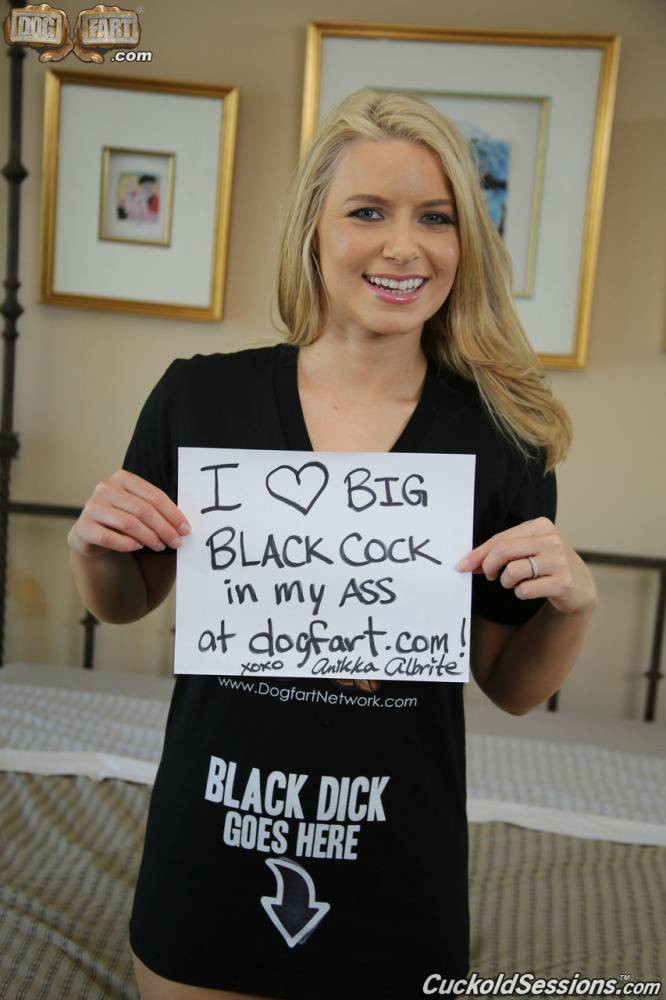 Hot blonde girl Anikka Albrite takes a massive black cock up her ass - #15