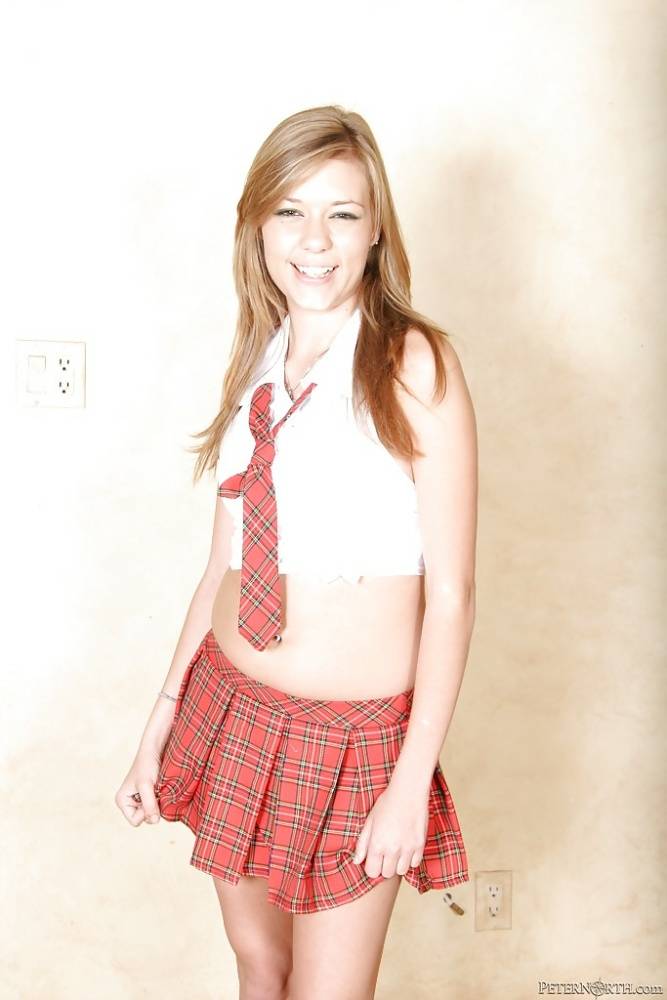 Big busted teenage babe Nicole Ray stripping off her school uniform - #6