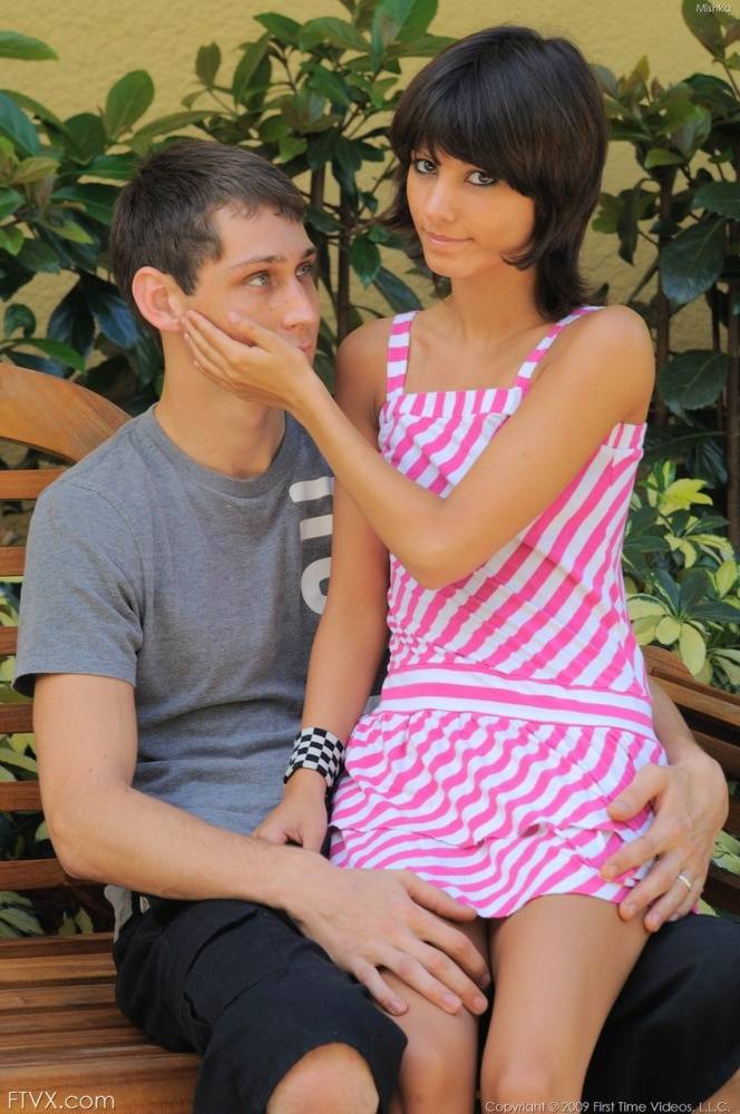Clothed teen girl Mishka gives her stepbrother a kiss before sucking his cock - #9