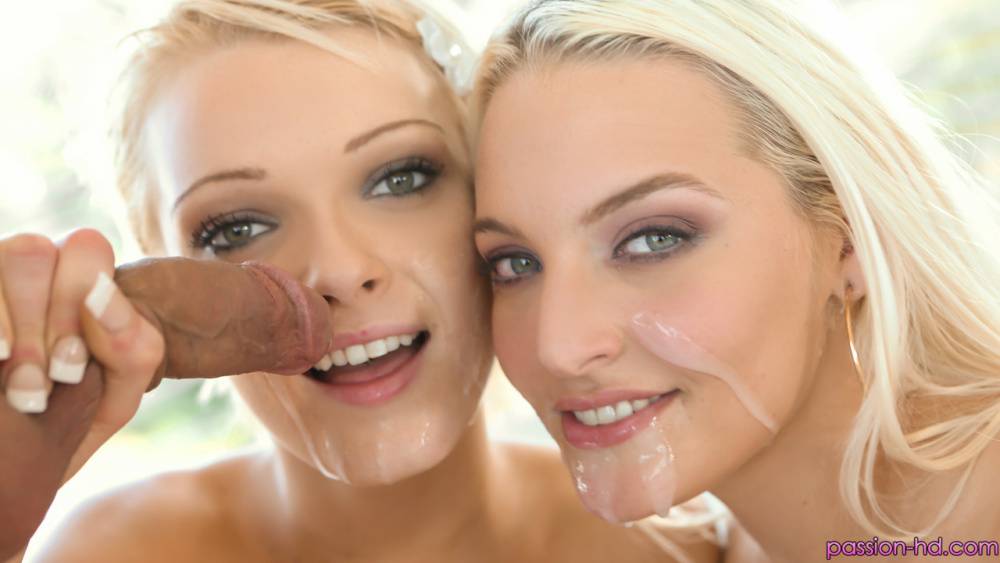 Beautiful blonde girls Macy Cartel & Zoey Paige sport facial jizz in a 3some - #5
