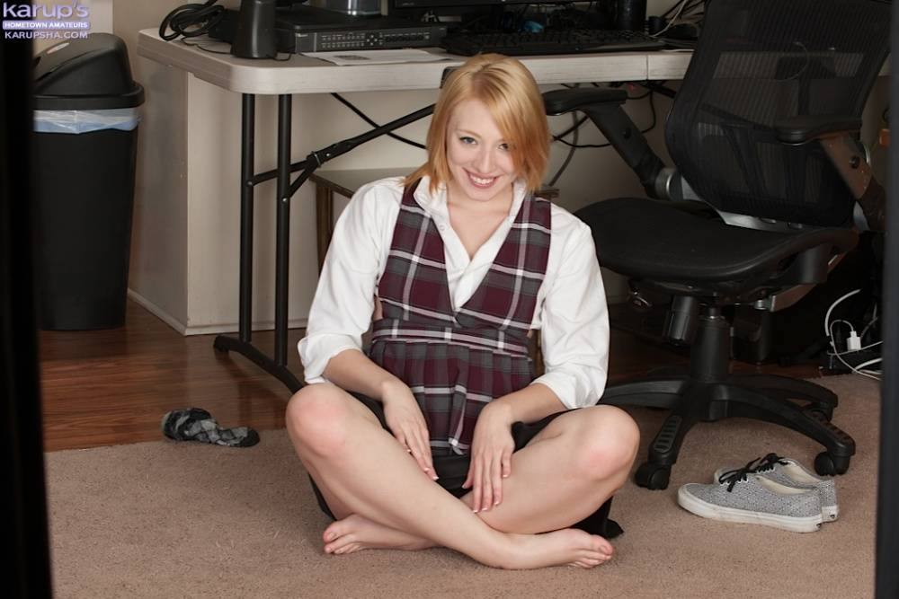 Trillium shows off her teen pussy under a conservative outfit - #1