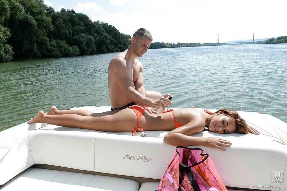 Outdoor massage done to an European babe in a bikini Alexis Brill - #7
