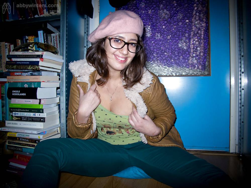 Young fatty Ariel D poses in glasses while flashing large natural tits - #14