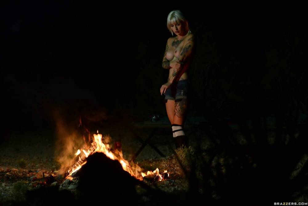 Outdoor posing of a big tits babe in shorts and socks Kleio Valentien - #8