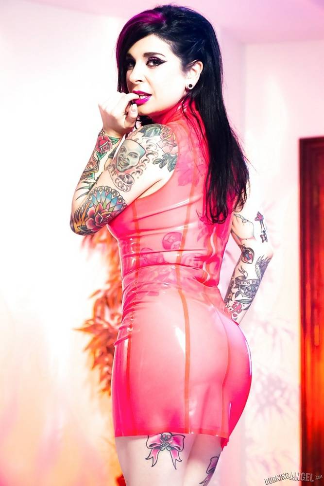 Joanna Angel shows off some amazing curves in a sexy red dress - #8