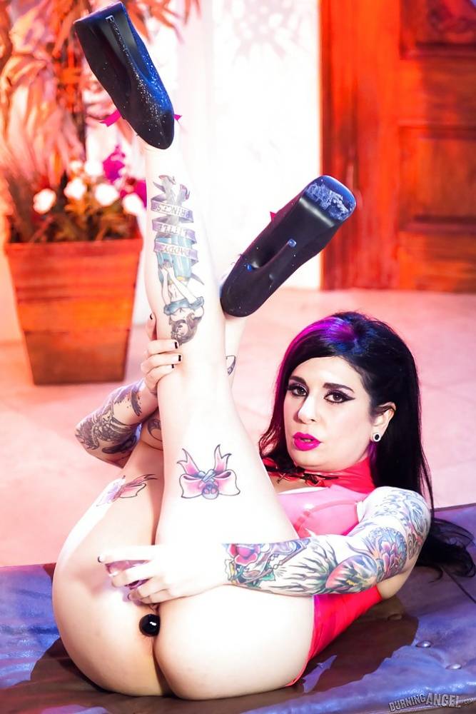 Joanna Angel shows off some amazing curves in a sexy red dress - #1