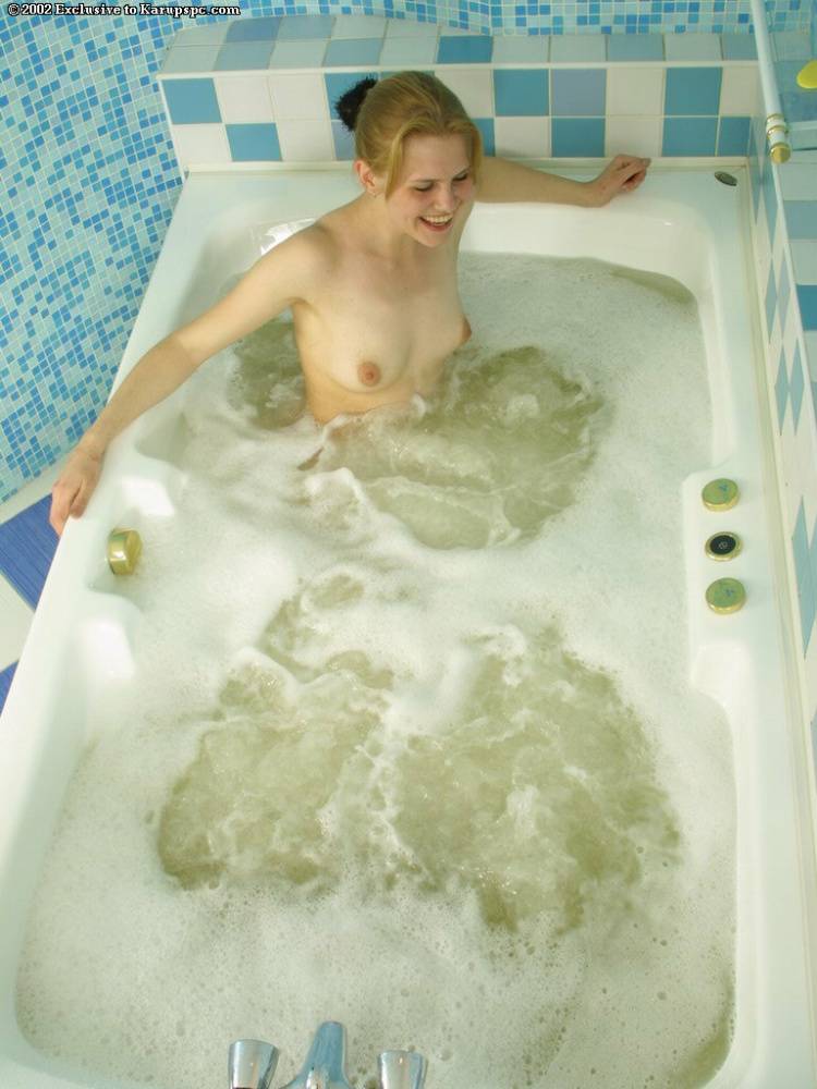 Stellar babe Luba taking a bath and showing that cute hairy pussy - #1