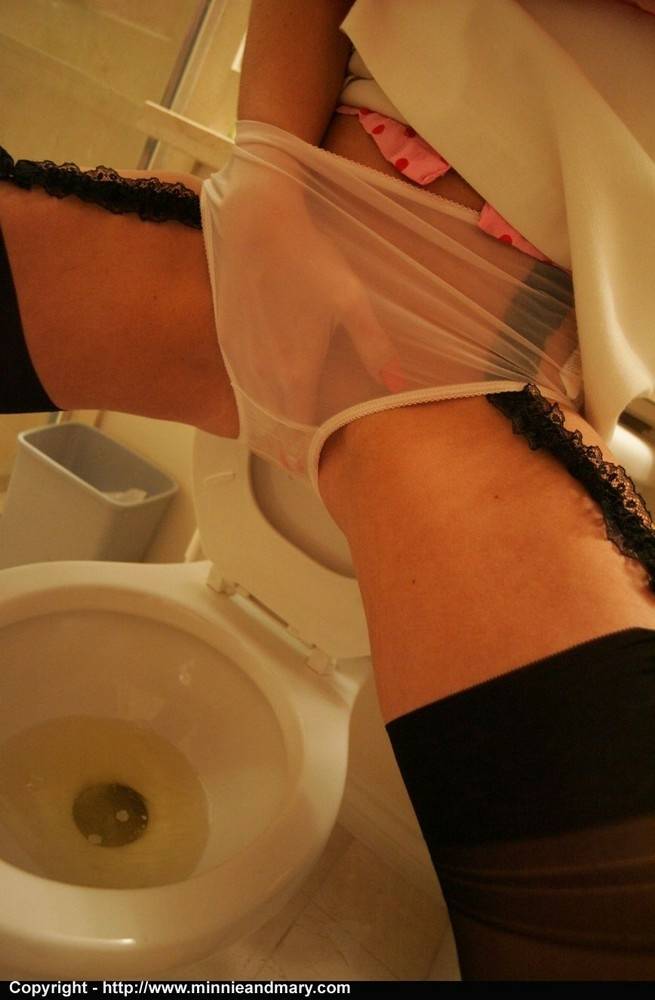 Clothed amateurs hold their pee as long as they can before taking a piss - #6
