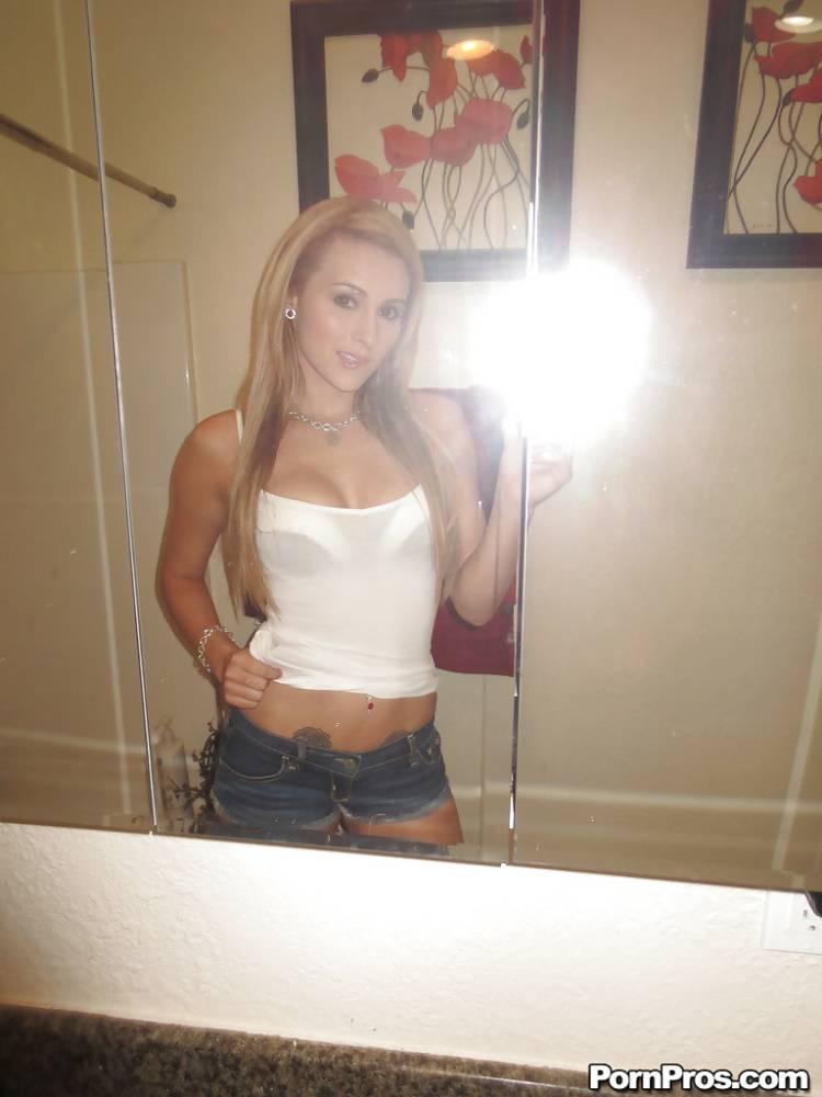 Beautiful blonde slut Nikki loves self shot undressing - #13