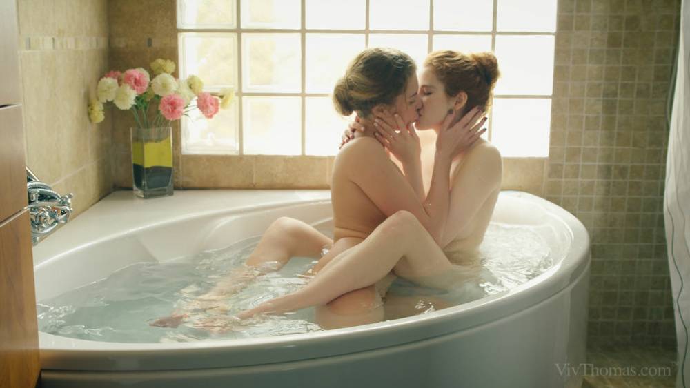 Young girls Kalisy & Adel C discover lesbian sex in a bathtub - #15