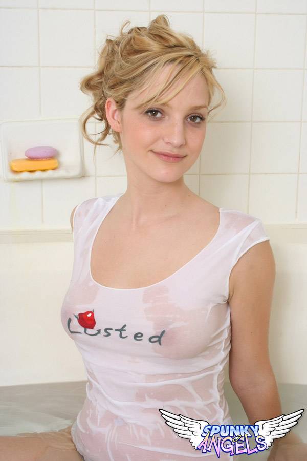 Nice teen girl shows off her thong adorned butt in a wet T-shirt - #7